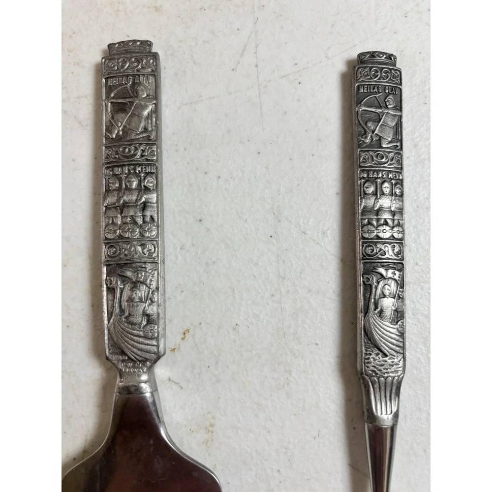 Spar Norway Stainless 18/8 w/ Pewter Handles Cheese Plane Pie & Cake Servers (3)